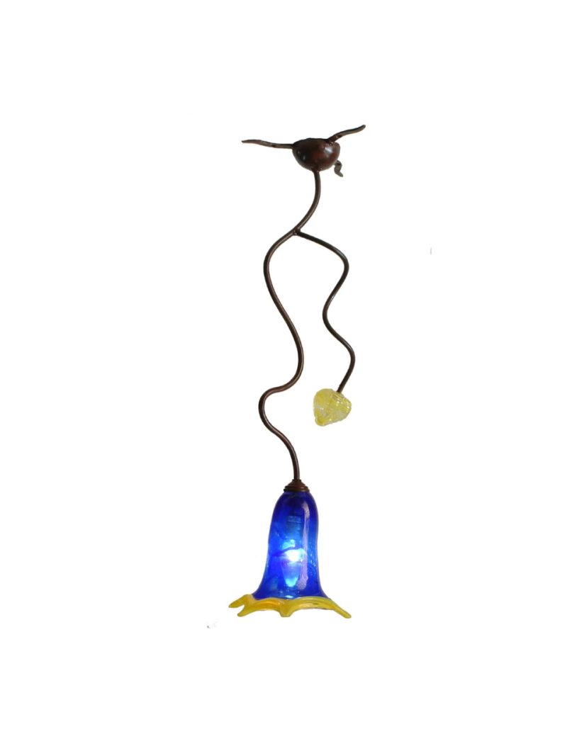 Lámpara techo 225 tulipa azul